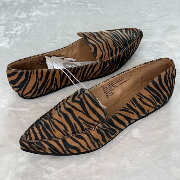 NEW Loafers Micah Pointy Toe Flats Faux Suede Animal Tiger Print Brown Black 6.5 - Picture 13 of 14